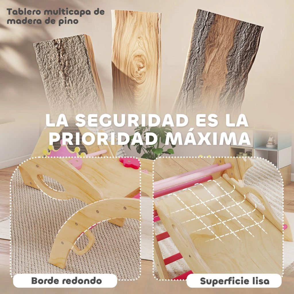 Struttura di Arrampicata Montessori ¨C zephmum ¨C Legno, Rosa