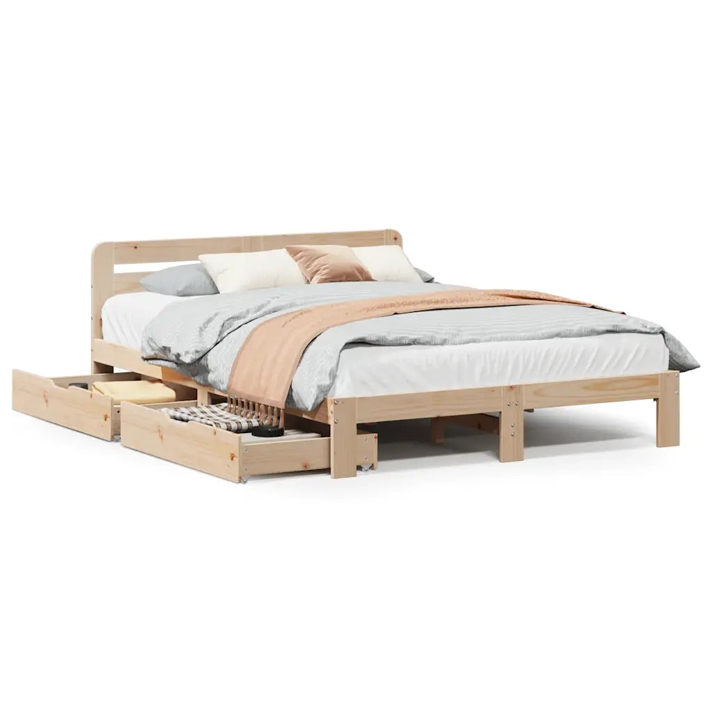 Giroletto senza Materasso 160x200 cm in Legno Massello di Pino 3309851