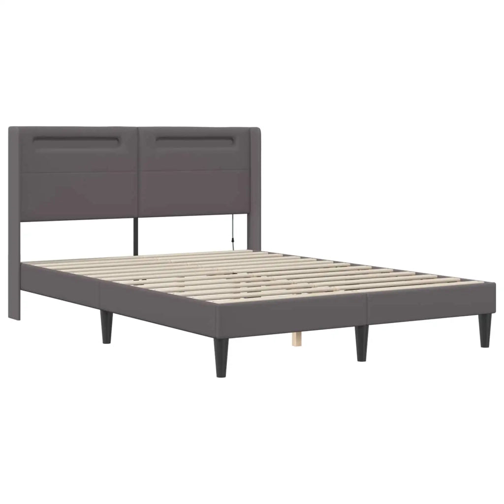 Struttura letto con materasso Grigio 160 x 200 cm Similpelle 3414915
