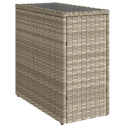 Tavolo Giardino | Tavolino da esterno Piano Vetro Grigio Chiaro 58x27,5x55 Polyrattan