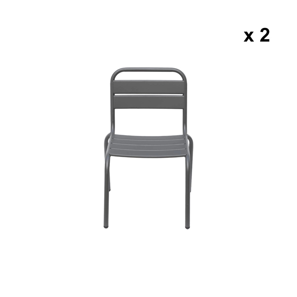 Set di 2 sedie in metallo per bambini, antracite