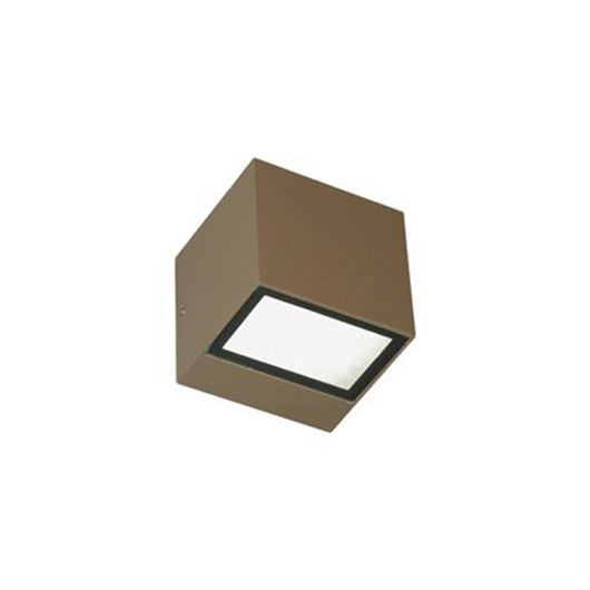 Applique Da Esterno Mini Biemissione Box Alluminio Caffè 5,5+5,5W Led 3000K