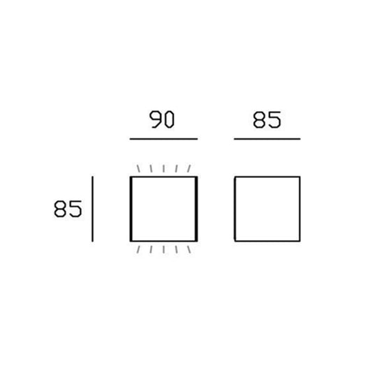 Applique Da Esterno Mini Biemissione Box Alluminio Caffè 5,5+5,5W Led 3000K
