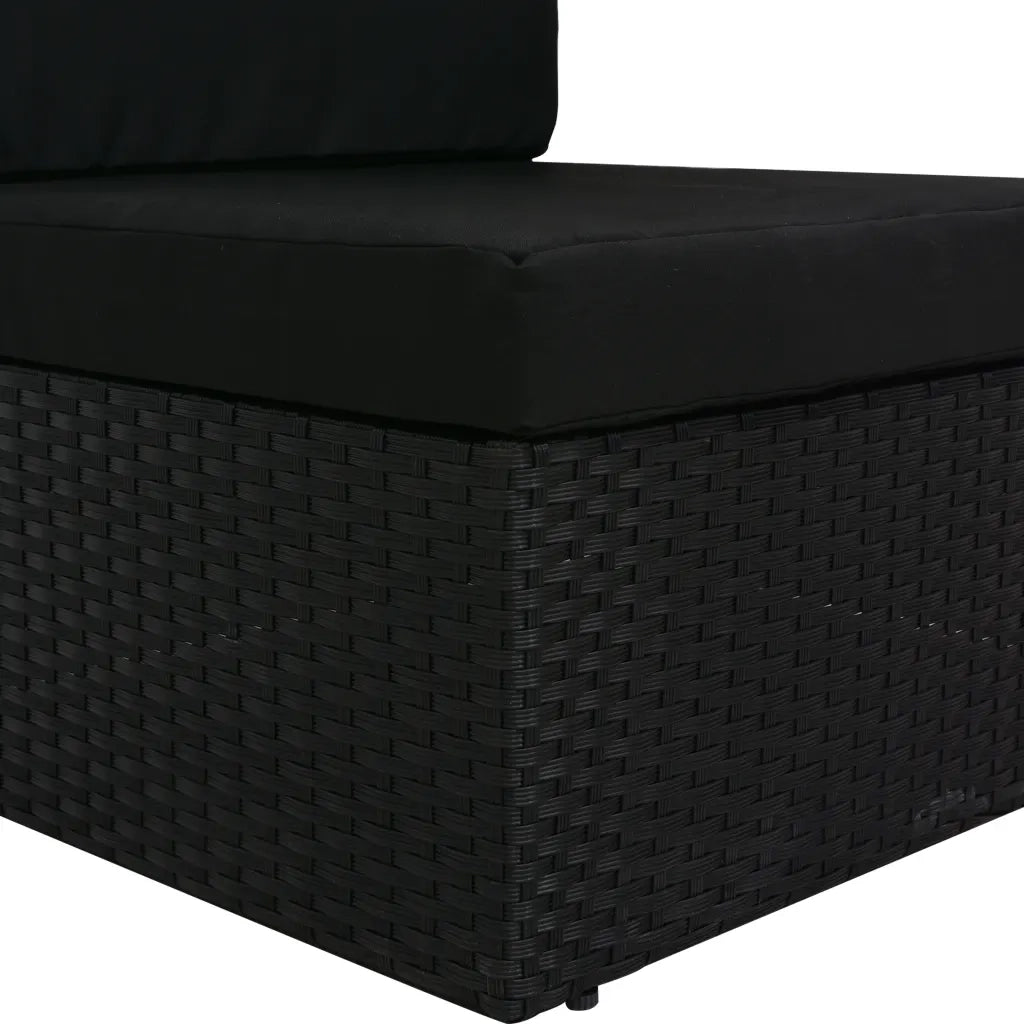 Divano Modulare a 2 Posti in Polyrattan Nero cod mxl 63747