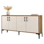 Madia Sinopoli, Credenza 2 Ripiani, 160x35x78h cm Bianco Crema