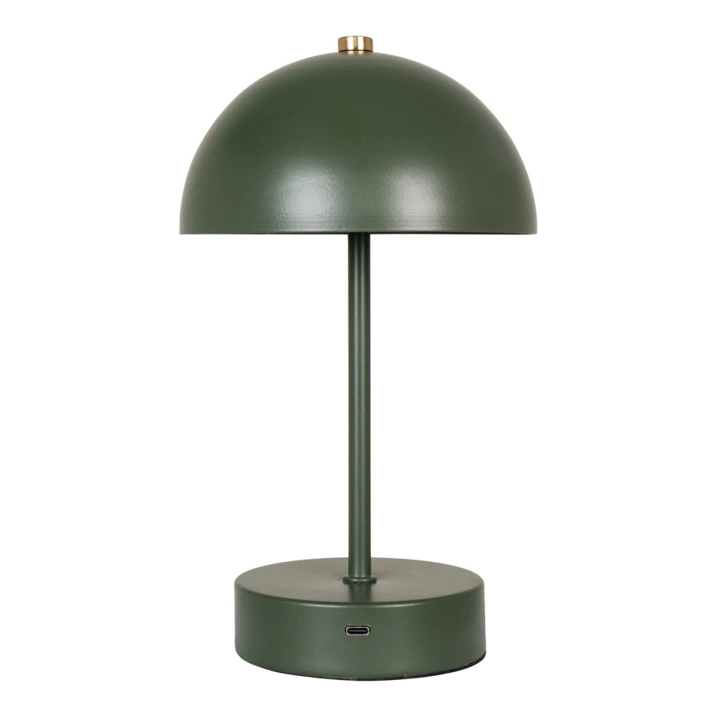 Lampada da Tavolo Ricaricabile Holt, Verde, Metallo, 15x15x25 cm