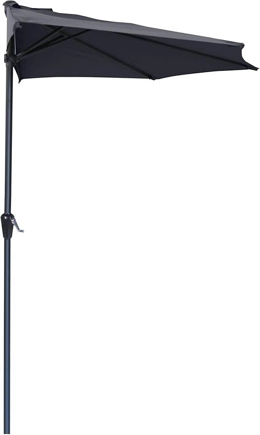 Ombrellone da Giardino Ø270x230A cm Half in Metallo e Poliestere Antracite