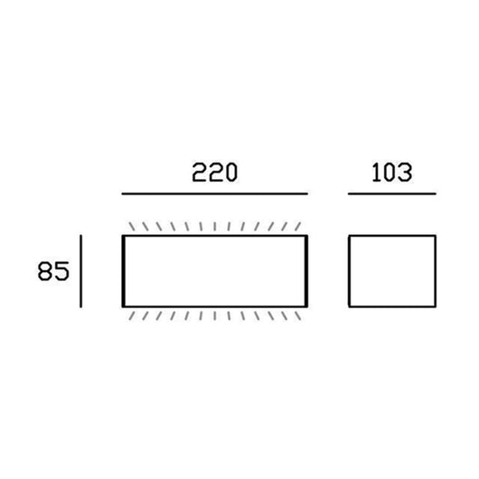 Applique Da Esterno Grande Biemissione Box Alluminio Caffè 20W Led 3000K