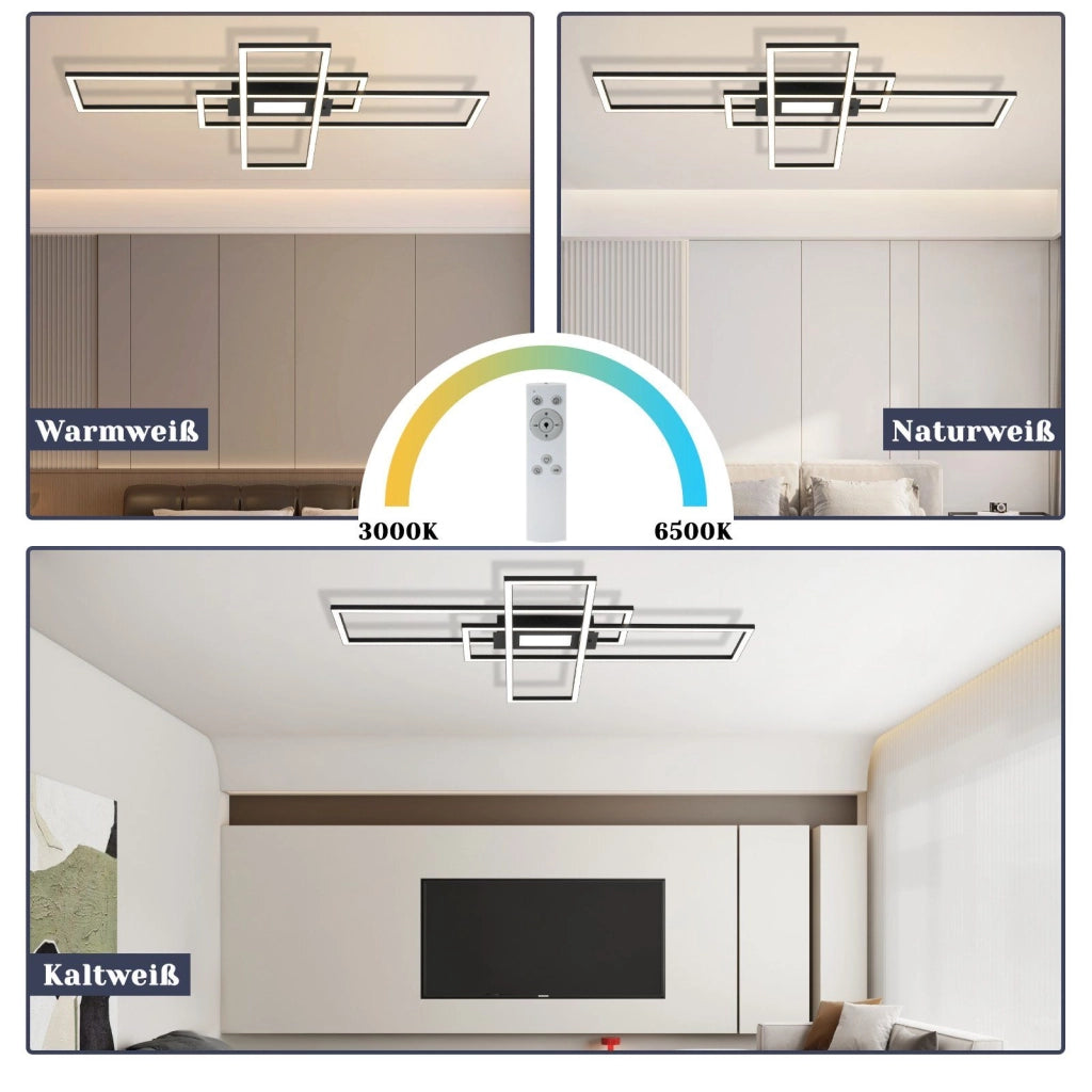 ZMH Lampada da soffitto plafoniera LED moderna 50W telecomando per soggiorno corridoio