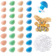 Set di narici di sicurezza 48 pezzi - 4 colori - 15/18 mm - plastica - narici attaccate - per Amigurumi/dolci di animale - narici per giocattoli morbidi