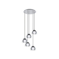 Lampadario Contemporaneo Rocamar 1 5 Luci Acciaio Cromo