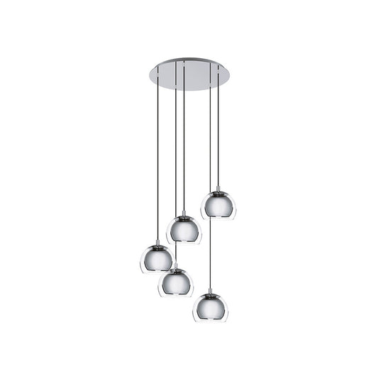 Lampadario Contemporaneo Rocamar 1 5 Luci Acciaio Cromo