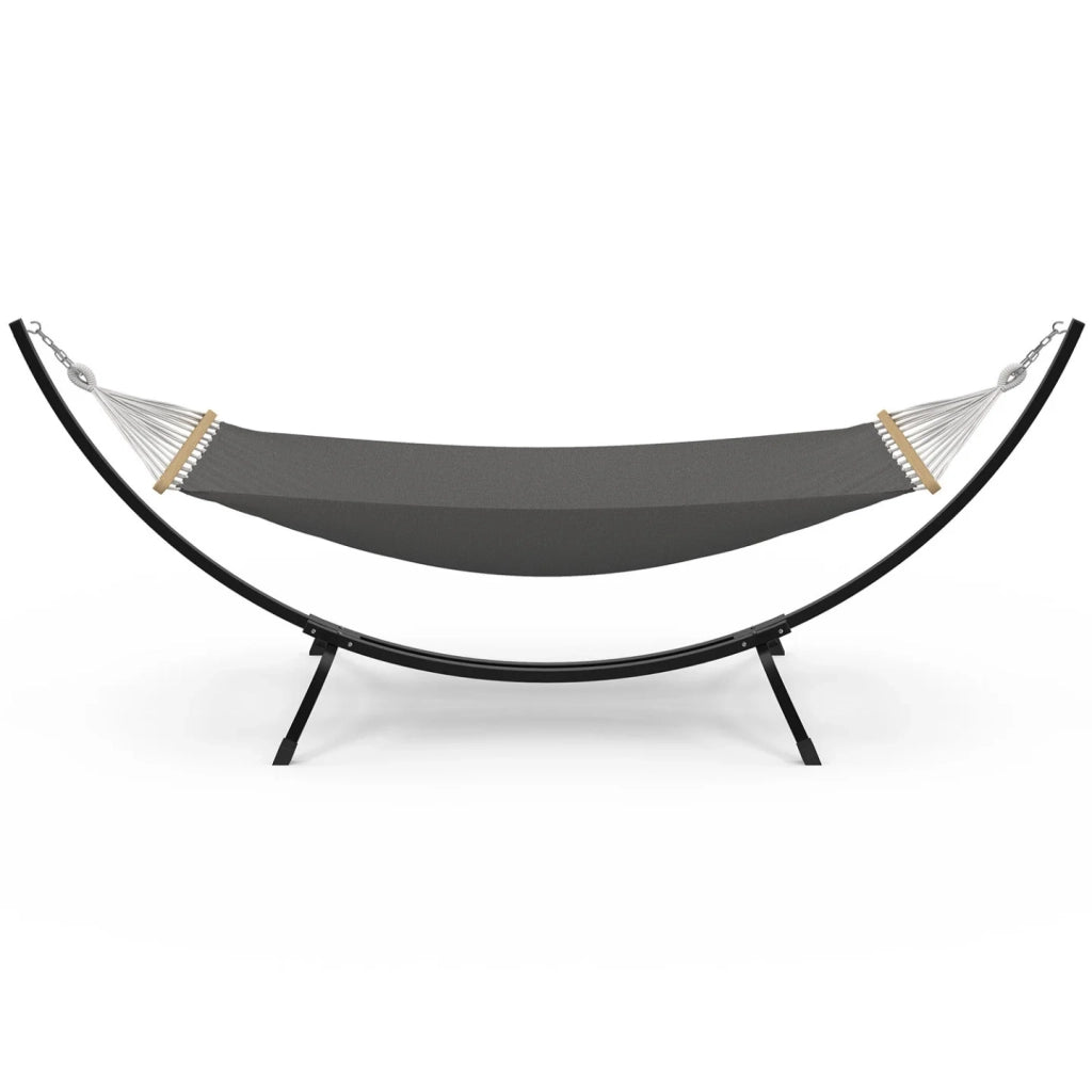 IDMarket - Amaca XL con supporto in metallo nero e telo grigio antracite