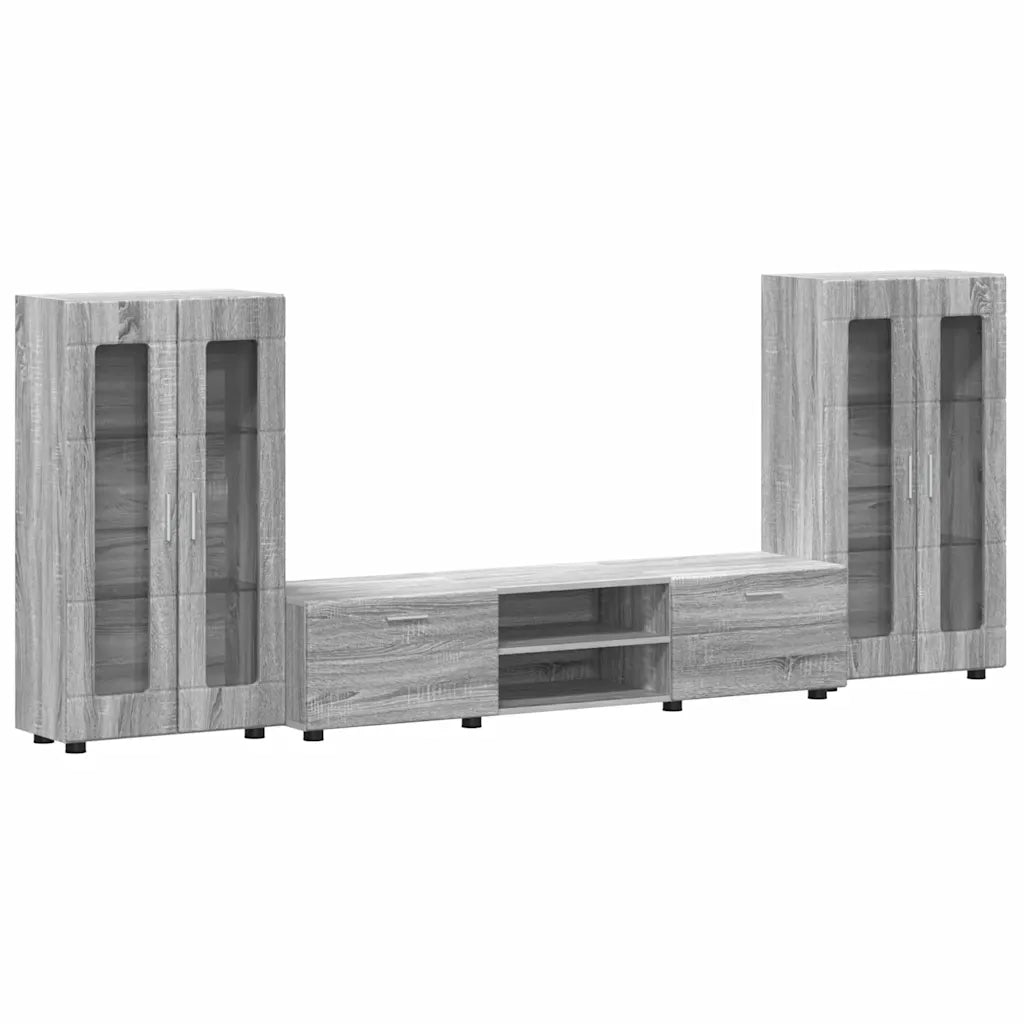 Set mobile TV con porta FLORIN Grigio Sonoma Legno multistrato