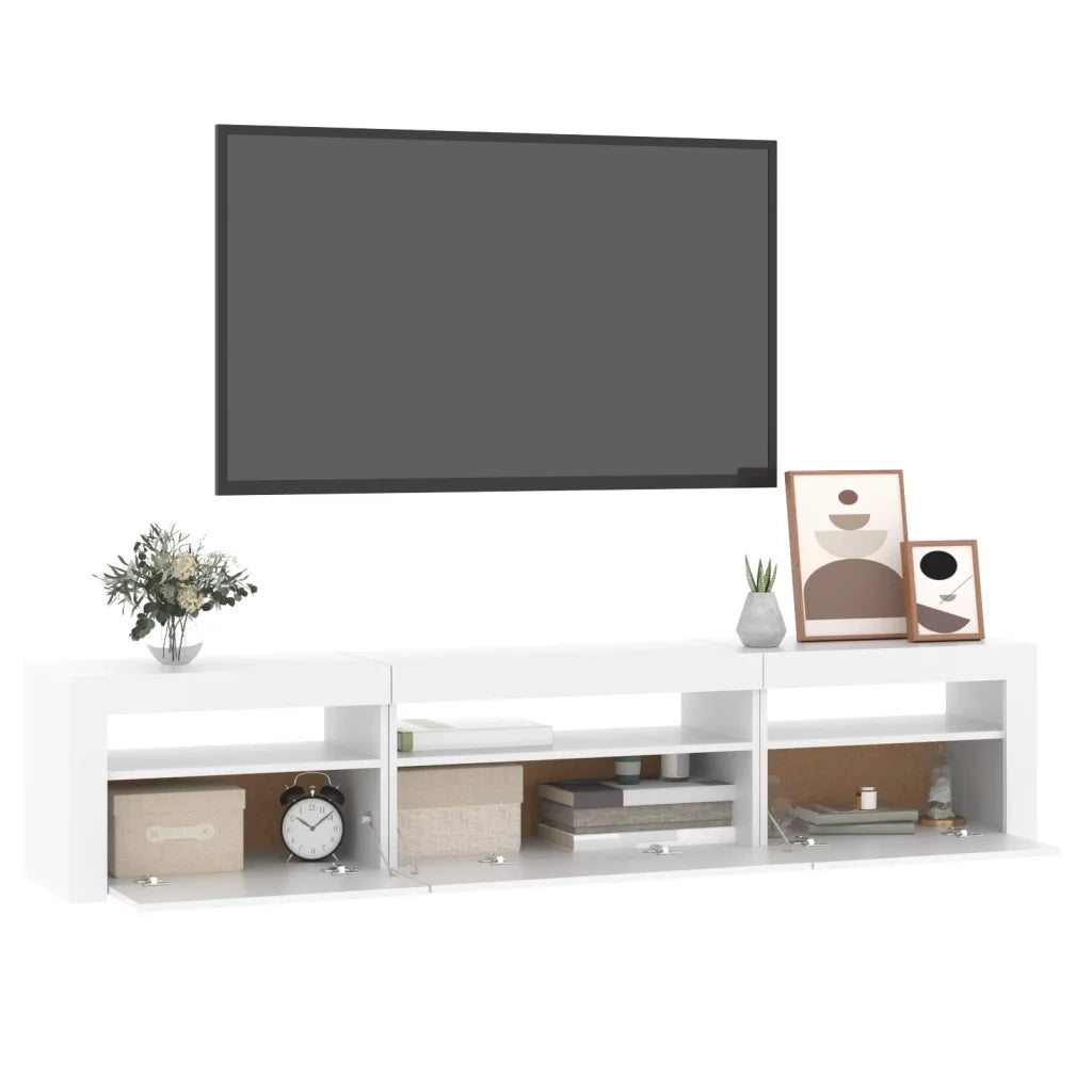 Mobile Porta TV con Luci LED Bianco 195x35x40 cm cod mxl 9142