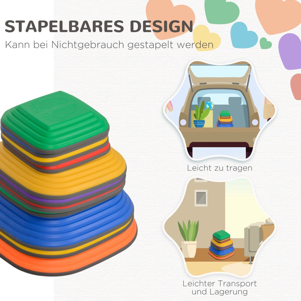 Blocchi di equilibrio per bambini, 11 pezzi, antiscivolo ¨C zephmum ¨C multicolore, plastica, 29x24x6 cm