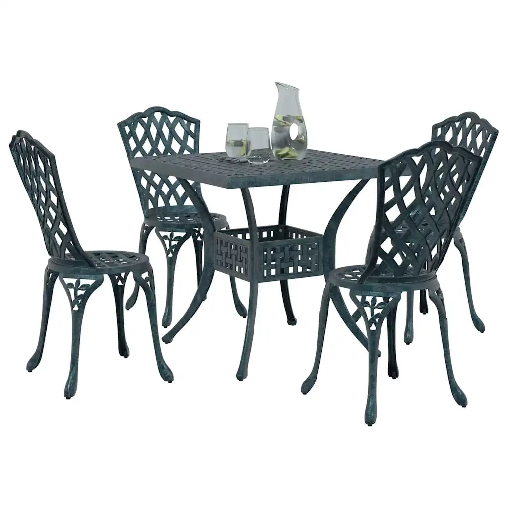 Set di Tavolo da Giardino 5 pcs Verde Alluminio pressofuso 3334755