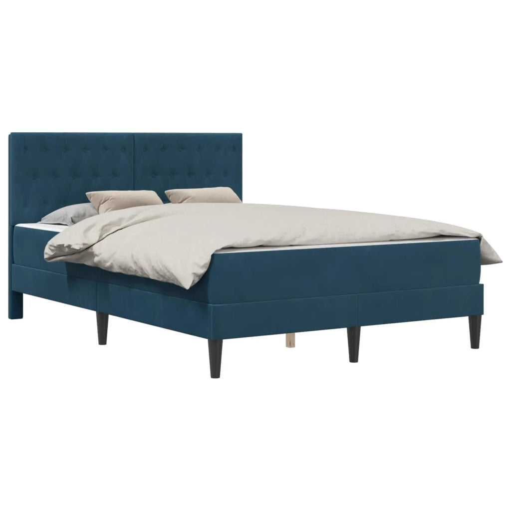 Struttura letto con materasso-Giroletto Blu 120 x 200 cm Velluto 362339