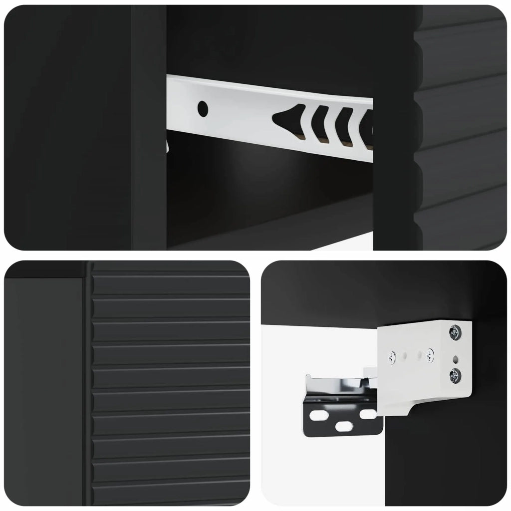 Mobiletto da notte a muro con cassetto Nero 49 x 34,5 x 20 cm 898617
