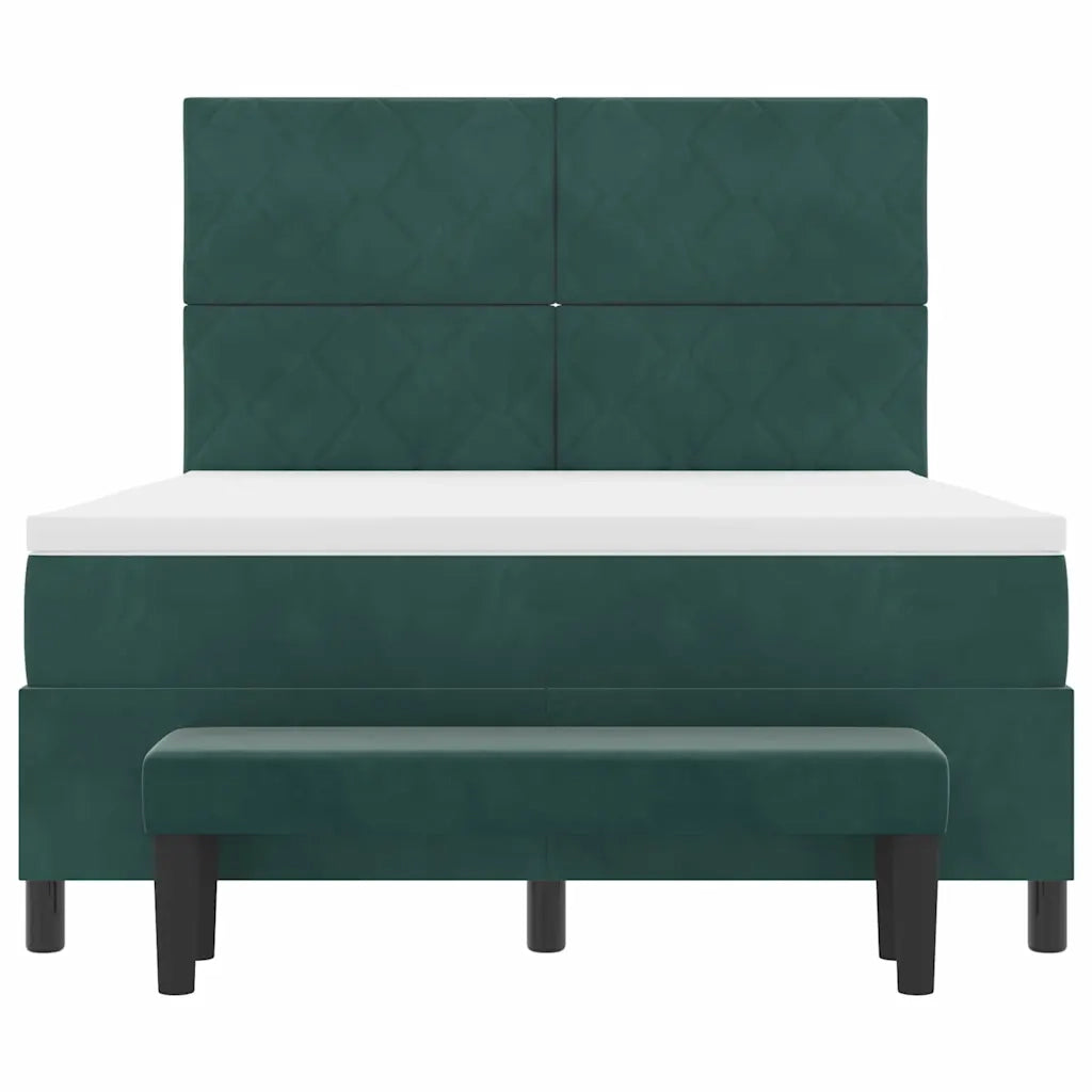 Letto a molle con testiera Verde scuro 200 x 160 cm Velluto 3344591