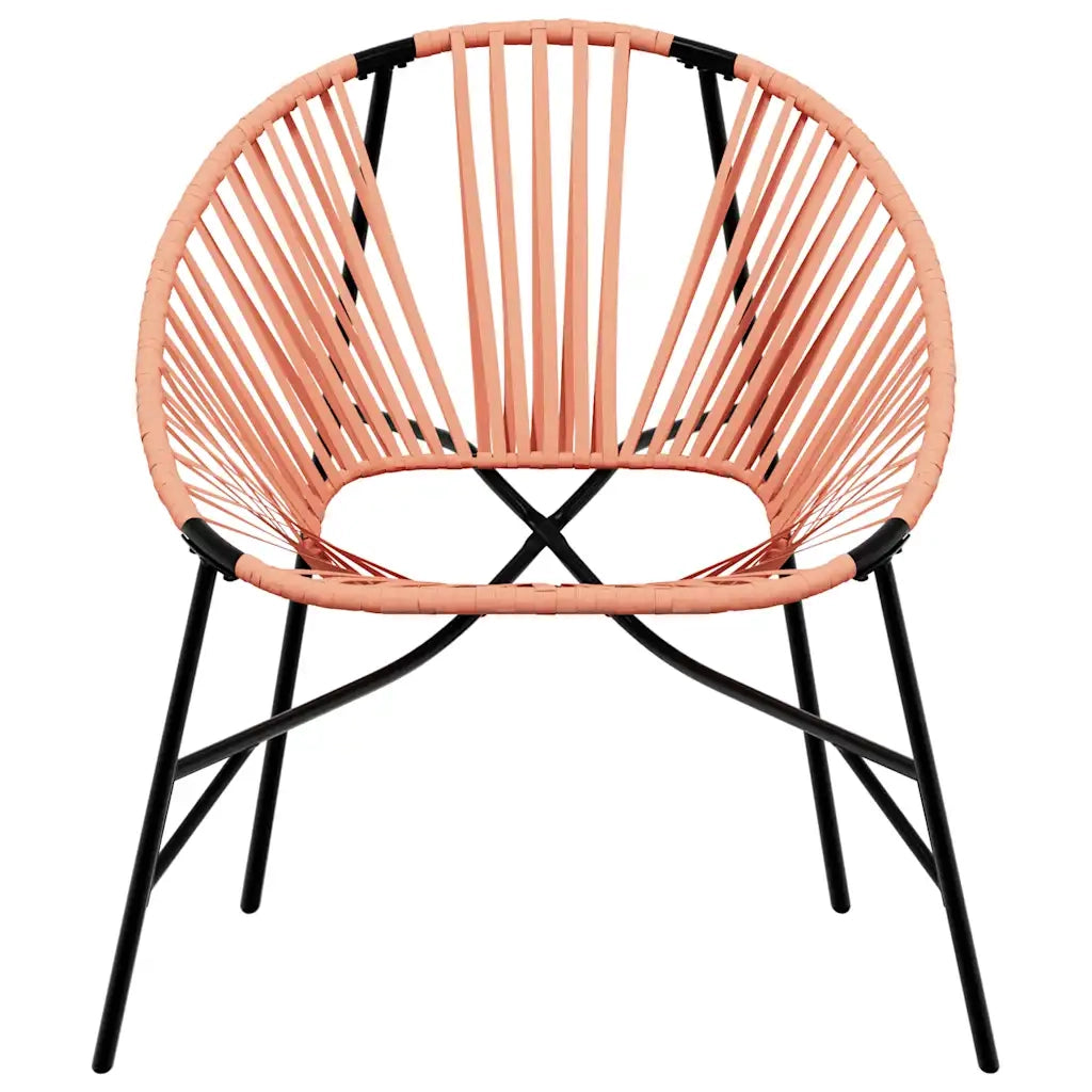 Sedia da Giardino a Uovo in Polyrattan Nero e Arancione 4009291