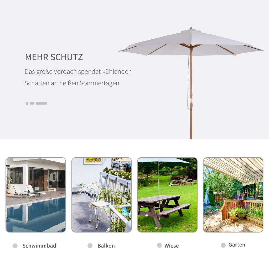 Sonnenschirm ? 300 cm ¨C zephmum ¨C Legno, Bianco