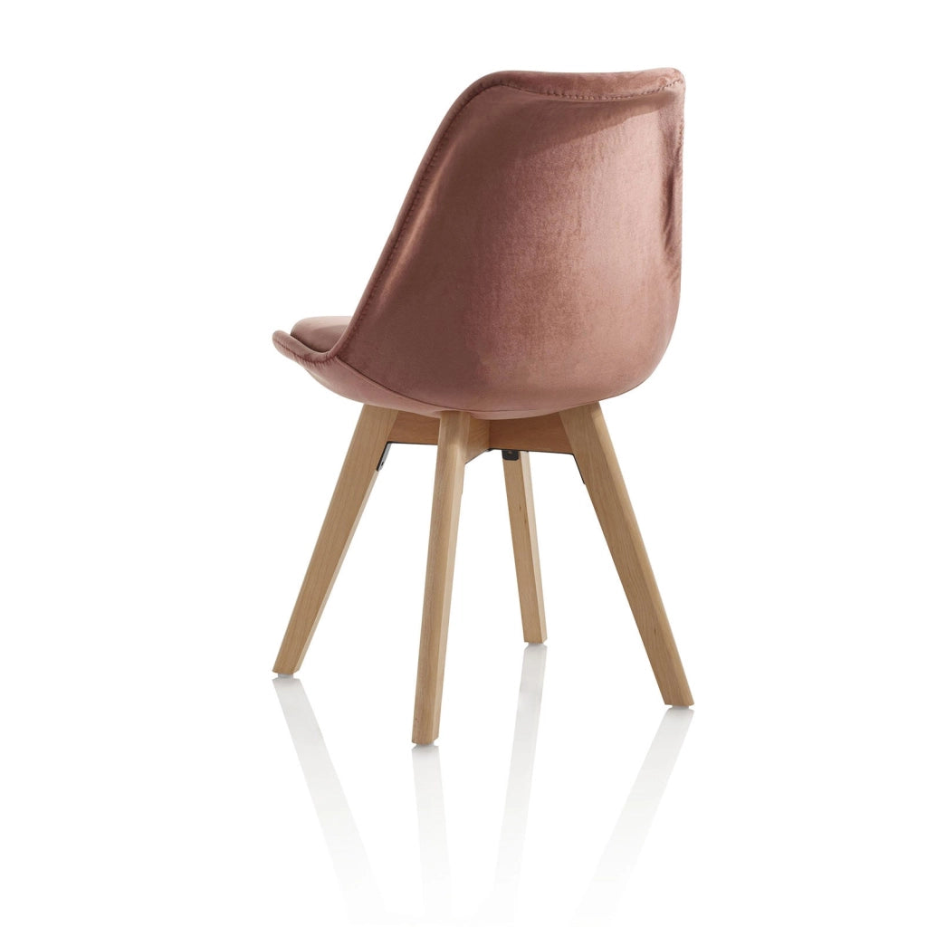 Set 4 Sedie 48,5x47x81,5 cm in Velluto Rosa