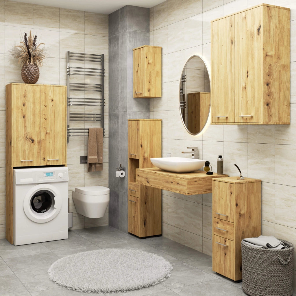 Mobile bagno sospeso AKORD FIN H934 W64 Quercia Artisan 2 ante 64x94x30 cm