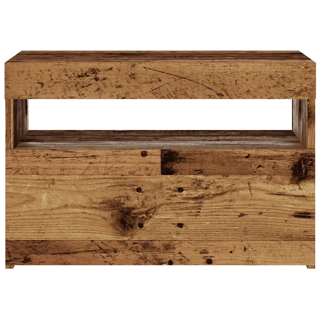 Mobile TV | Armadietto TV | Mobile Porta TV con LED Legno Antico 60x35x40 cm Multistrato