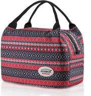 Borsa Leggera per Pic-Nic Isolata per Ufficio e Scuola Cerniera Opaca Impermeabile 8,5L (Rosso Bohemien)