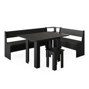 Vicco Gruppo panca ad angolo Nero 150 x 41.5 cm con tavolo
