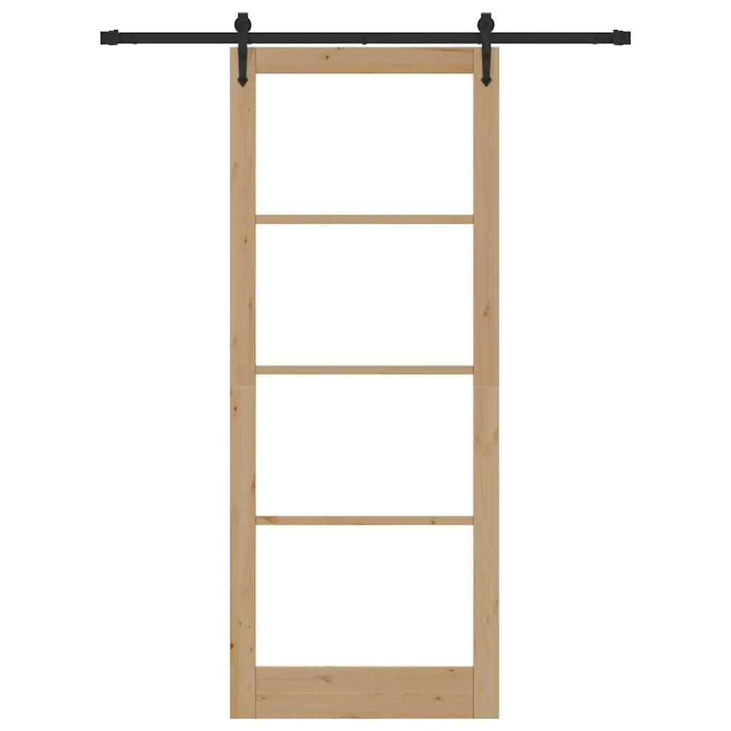 Porta Scorrevole Marrone 93 x 232 cm Legno e metallo 3332347