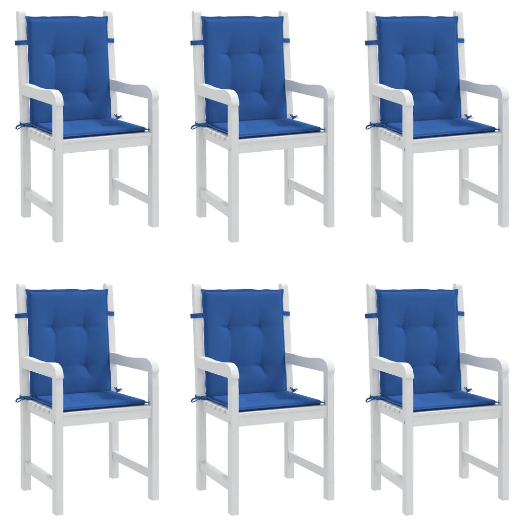 Cuscini per Sedie da Giardino 6 pz Blu Reale 100x50x3 cm cod mxl 54851