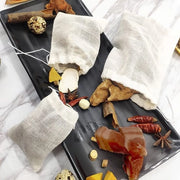 Set di sacchetti per la raccolta dei rifiuti 50 pezzi - Sacchetti di cotone con corda - Sacchetti di mussola riutilizzabili - 10 x 15 cm - Leggeri e ecocompatibili - Adatti per caffè/tè/ spezie