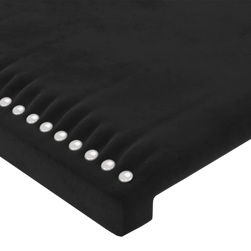 Testiera a LED Nera 147x16x78/88 cm in Velluto 3123146