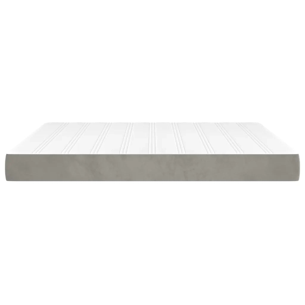 Materasso a Molle Insacchettate Rigidità Media Grigio Chiaro 180x200x20 cm in Velluto 347848