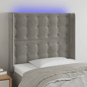Testiera a LED-Testata con LED Grigio Chiaro 93x16x118/128 cm in Velluto 218579