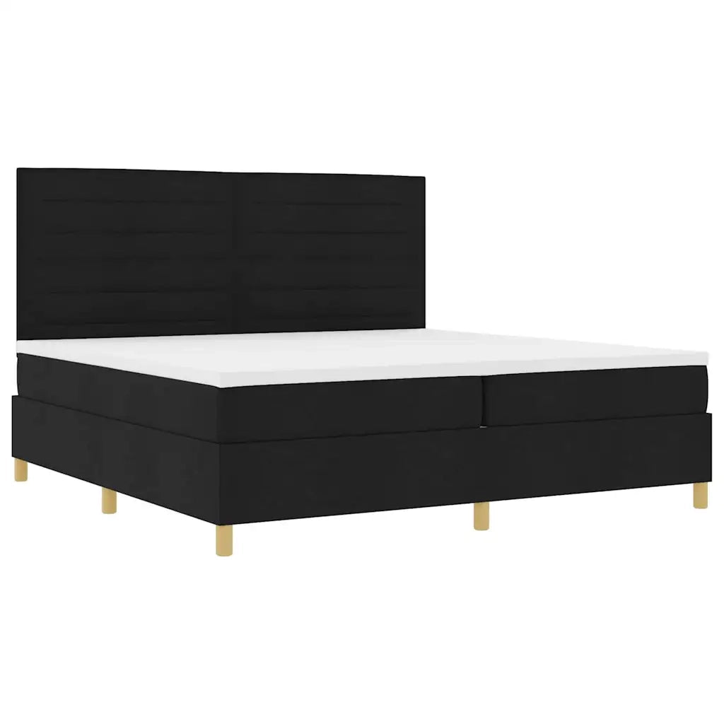 Letto a Sorgente LED con materasso Nero 200 x 200 cm Tessuto 3343049