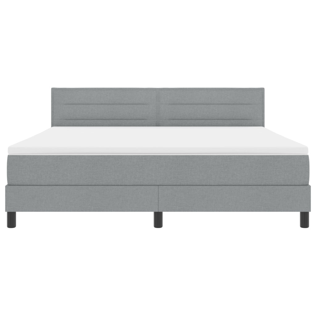 Letto a baldacchino con materasso & LED Grigio chiaro 180x200 cm Tessuto