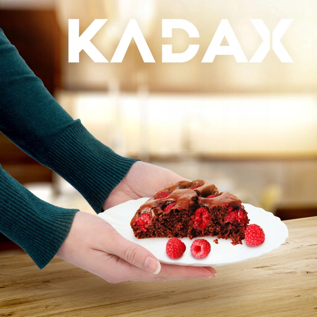 Piatto da dessert KADAX, 20 cm, in vetro bianco, per torte.