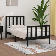 Giroletto in Legno Massello Nero 75x190 cm Small Single 3105189