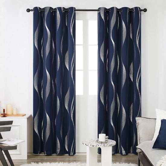 Gordini oscuranti per soggiorno e camera da letto, 46 x 54 pollici, 46, Blu navy