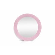 SPECCHIO ROTONDO IN VELLUTO CON GANCI PER APPENDERE DIMENSIONI 80X4.5CM - LINEA: GLOBO COLORE ROSA