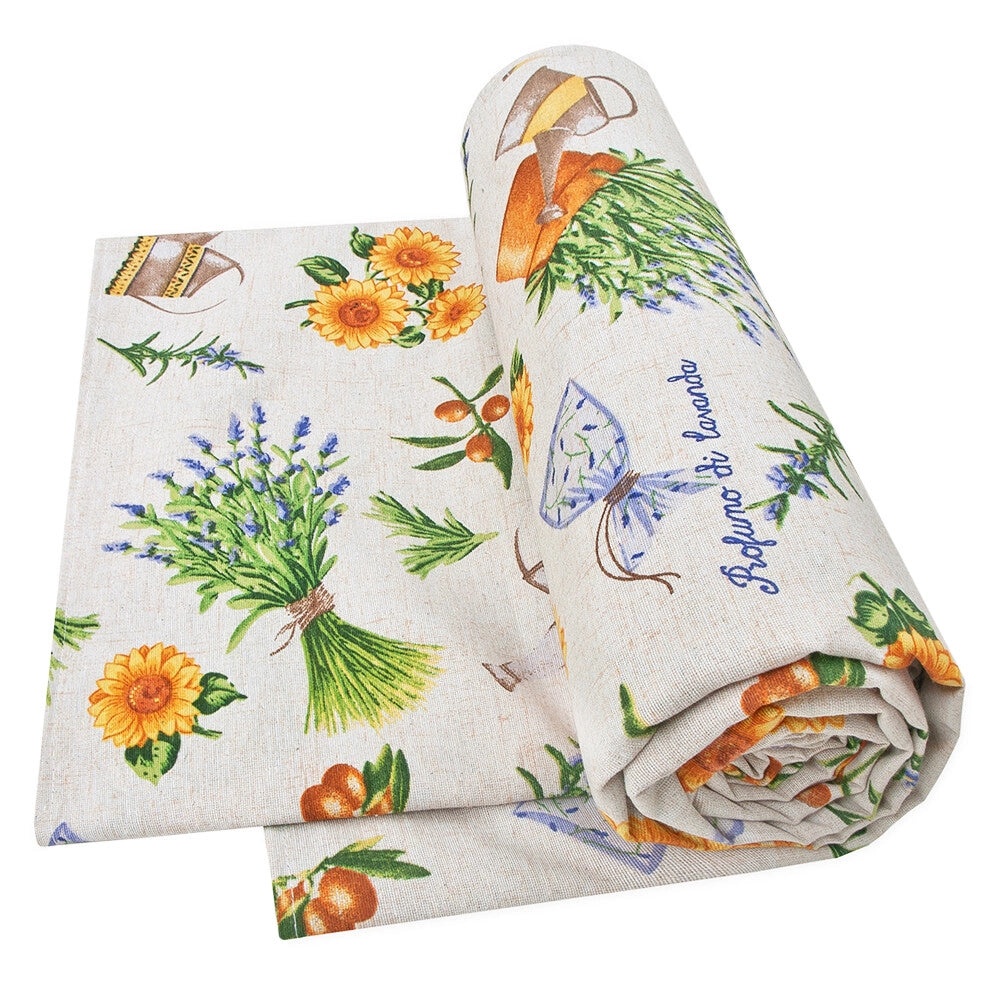 Telo Arredo Copridivano Cotone Copri Tutto 260X280 Cm Letto Gran Foulard Multiuso Country Lavanda
