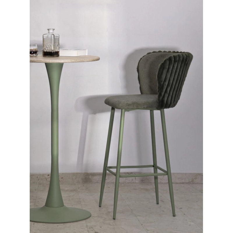 Sgabello Bar Alaska -b- Verde Set 2 Pz cm 55x58x106 (altezza Seduta cm 77)