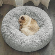 Letto rilassante per cani e cuscino per gatti - Donut letto per piccoli e medi animali domestici - Disegno di piuma anti-anxiety e riscaldante (60 cm)