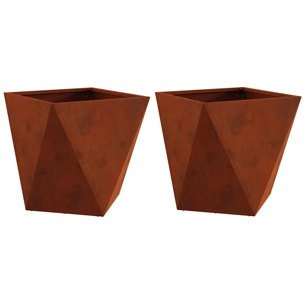 Fioriera 2 pz-Set di 2 Vaso-Contenitore per Piante Ruggine 40 x 40 x 40 cm