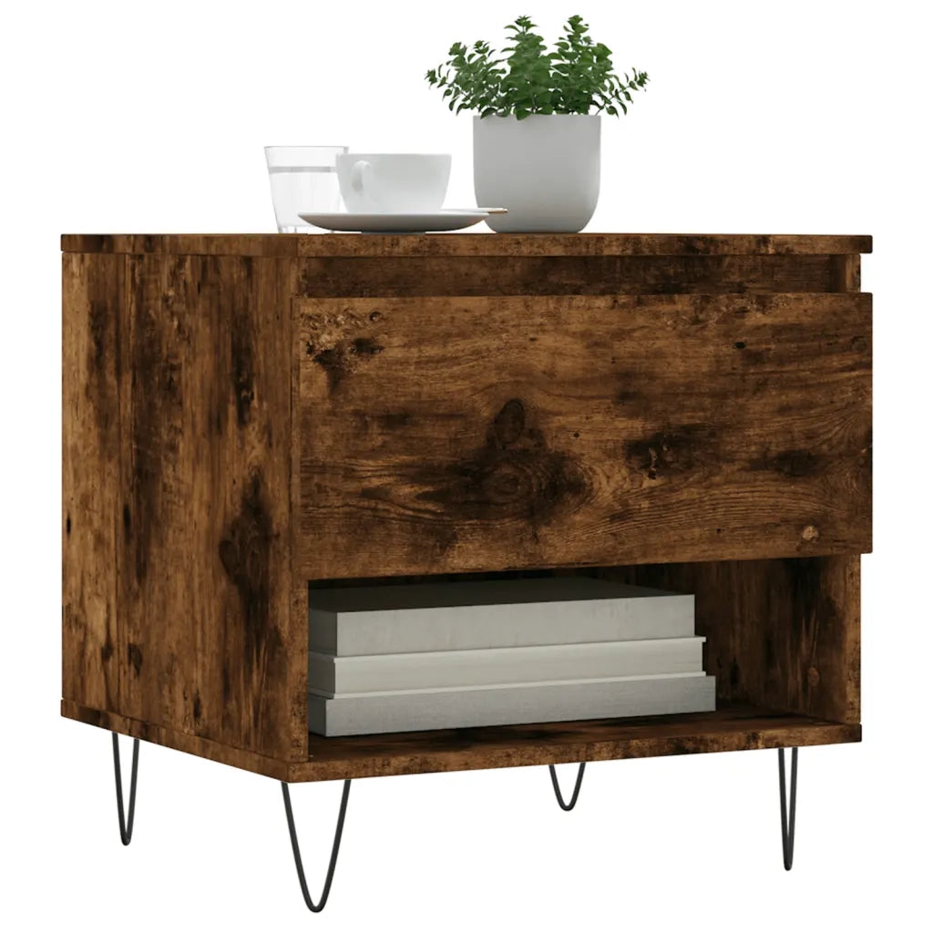 2 pz Tavolini salotto | Tavolino da caff¨¨ | Tavolino da Soggiorno Rovere Fumo 50x46x50 cm Legno Multistrato