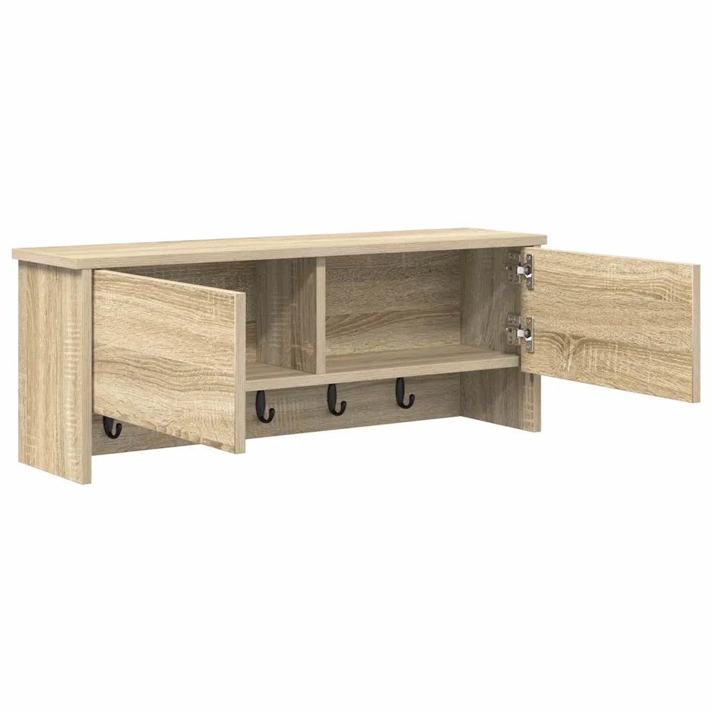 Appendiabiti a muro con porta Rovere Sonoma 80 x 20 x 30 cm 874341