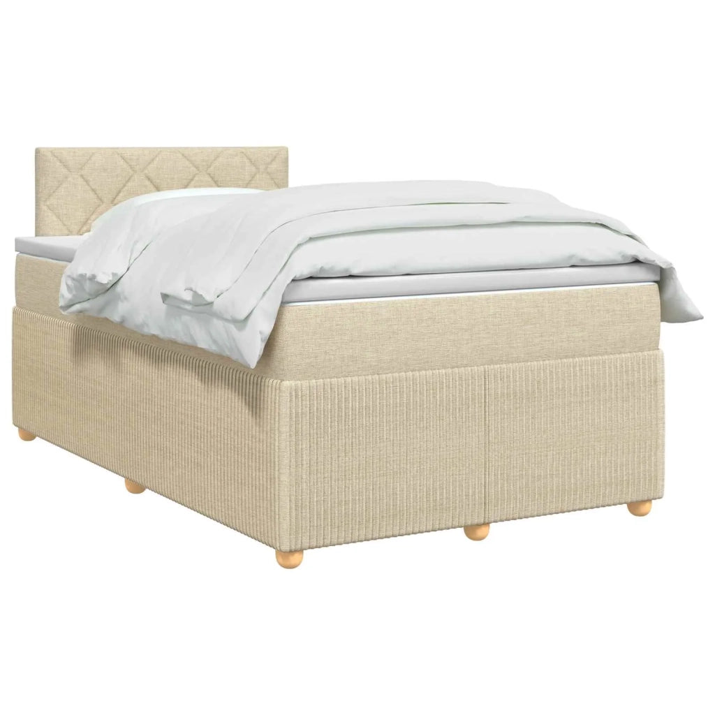 Letto box spring con materasso Crema 120 x 200 cm Tessuto 3451452